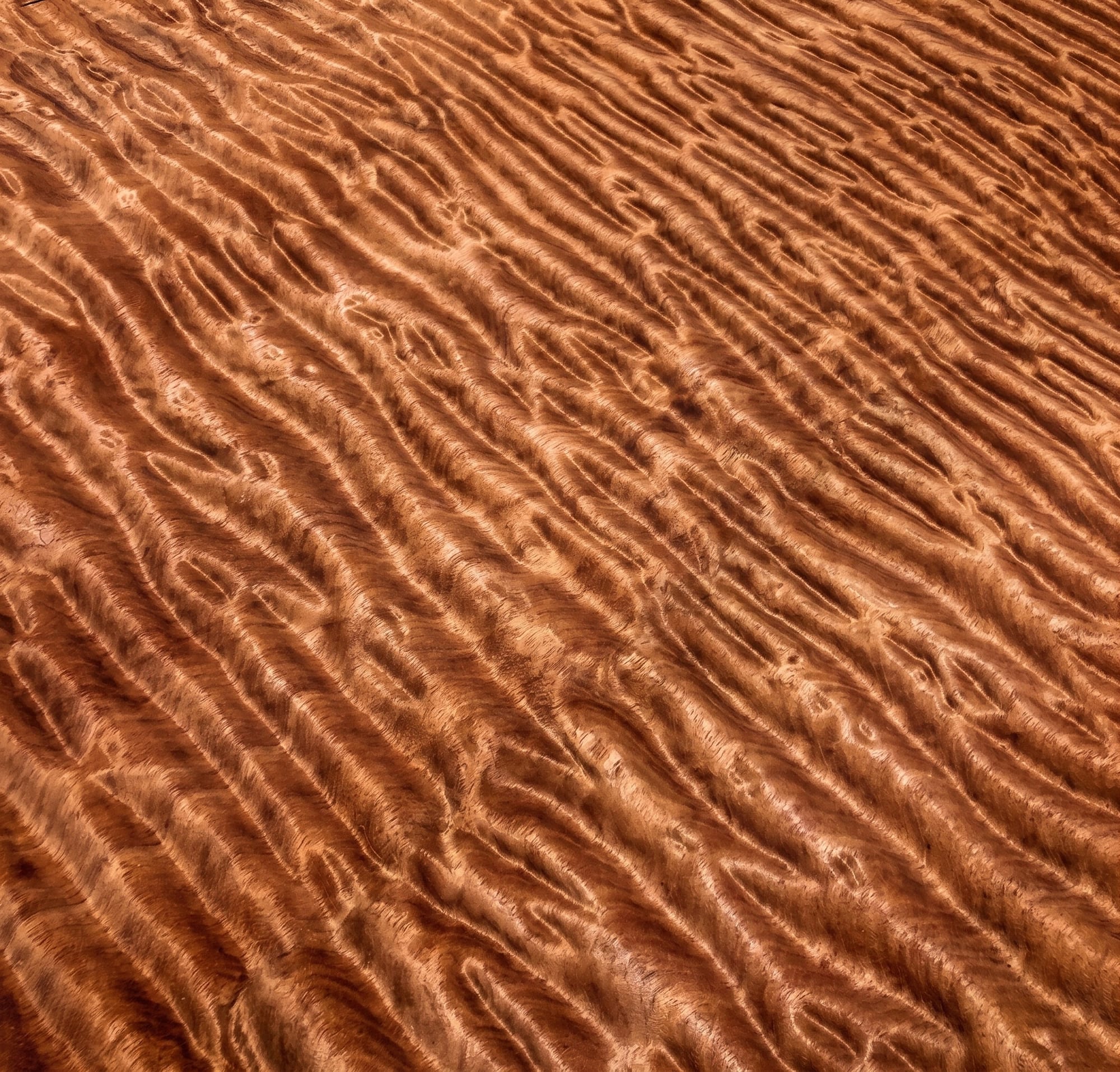 A sheet of Quilted Bubinga veneer