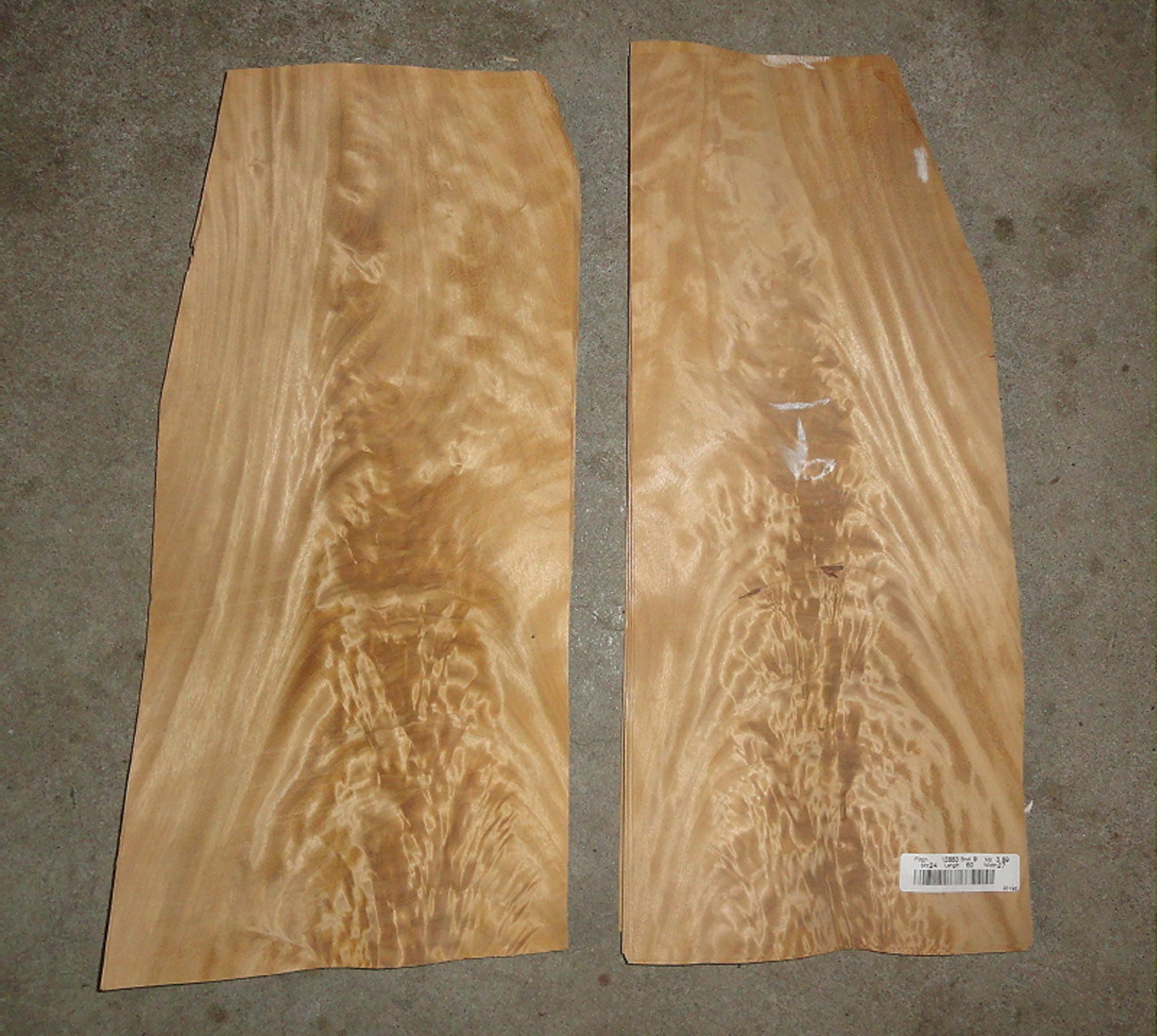 A sheet of Satinwood Crotch veneer